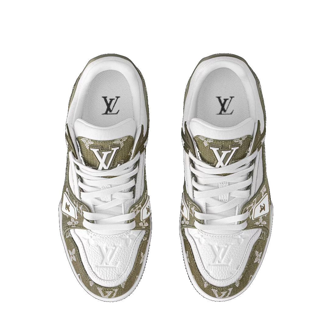 LV Trainer Khaki Green Monogram Denim