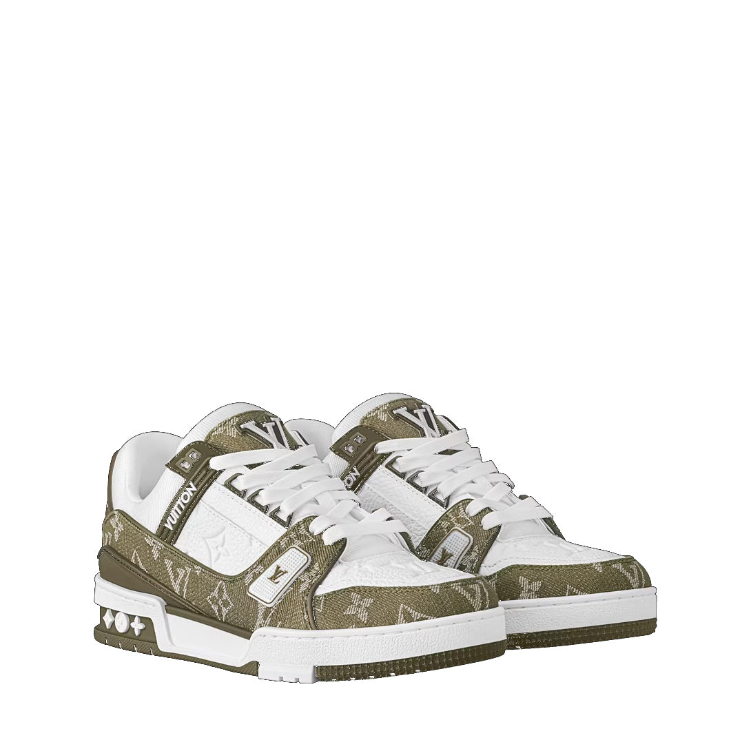 LV Trainer Khaki Green Monogram Denim