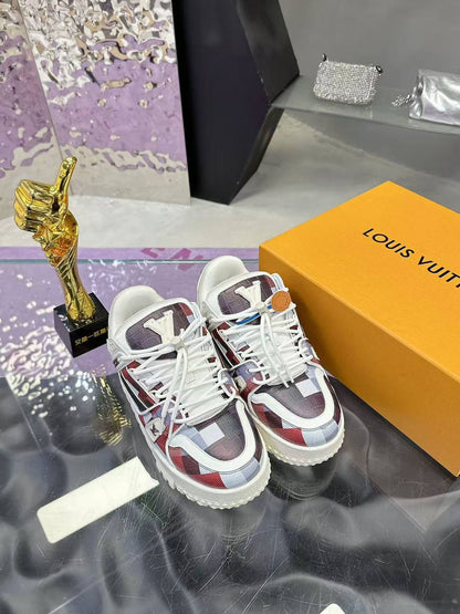 Louis Vuitton - LV Maxi Trainer Damoflage-Printed Calf Leather White / Brown